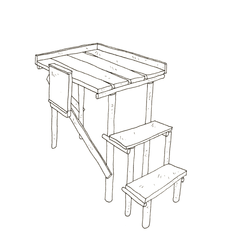 Lettgallische Milchbank, gezeichnet von Vincent Flückiger
